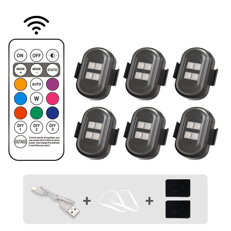 4 lámparas LED aeronaves luces de motocicleta UAV flash inalámbrico luz de advertencia de control remoto luz de crucero