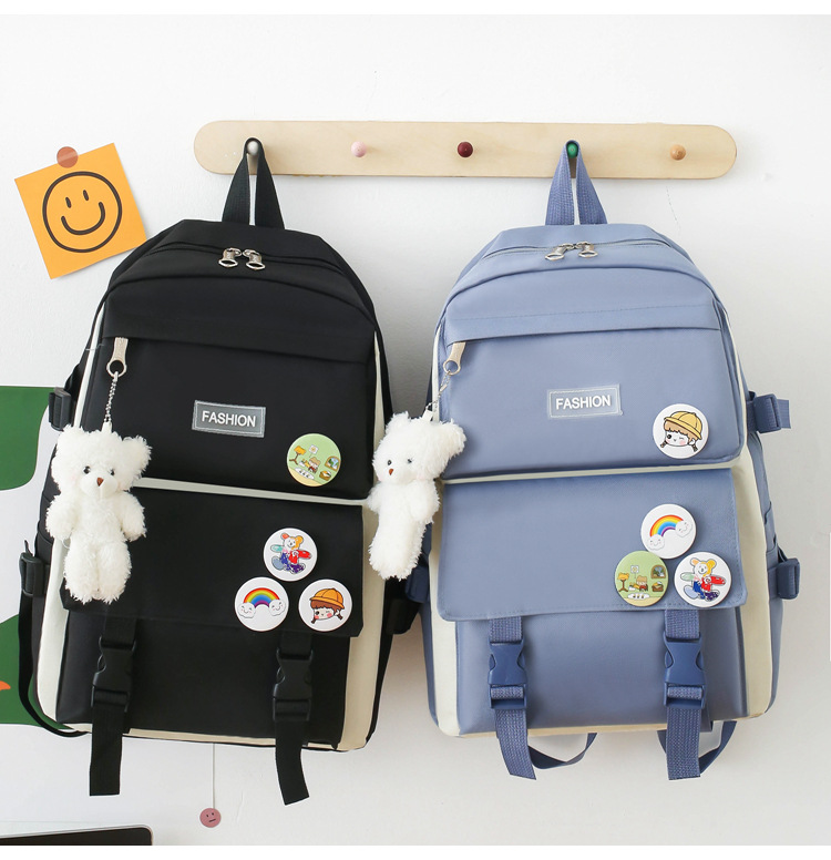 Solid Color Casual School Daily School Backpack display picture 7