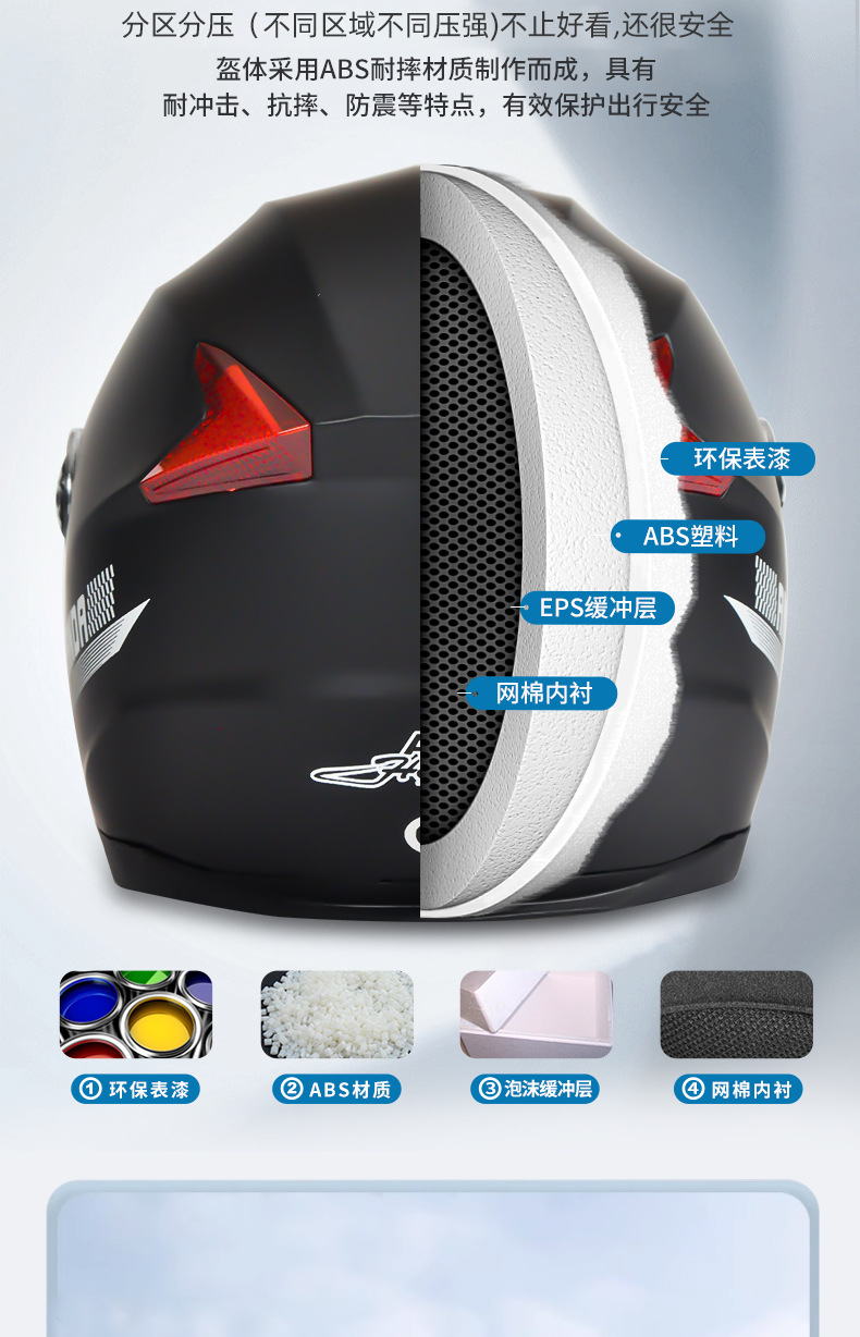 New National Standard Certified Electric Motorcycle Helmet for Men and Women, Universal Ad Half Helmet for All Seasons, Autumn and Winter Warm Safety Helmet