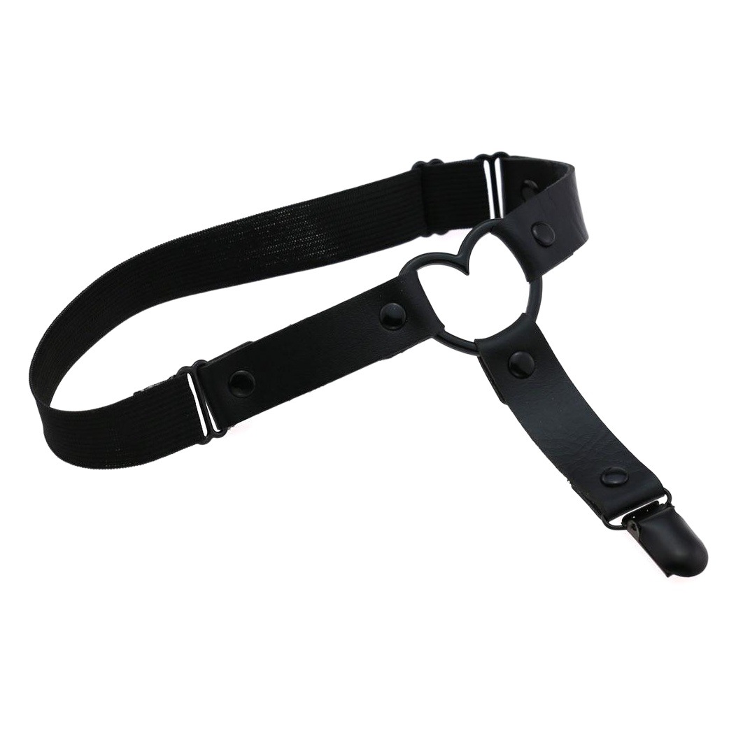 European and American Original Simple Handmade Peach Heart PU Leather Leg Ring Leg Ring Street Nightclub Animation Sexy Ankle Garter Belt