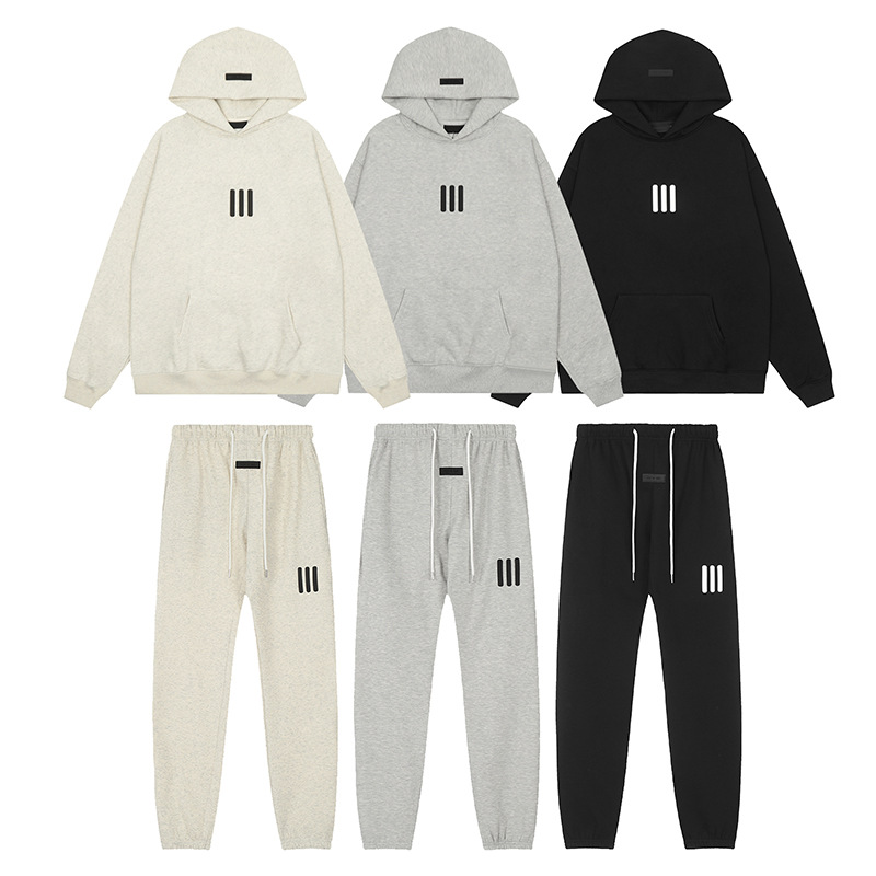 New FOG Essentials Streetwear Puffer Hooded Sweatshirt Cozy American Style Winter Hoodie