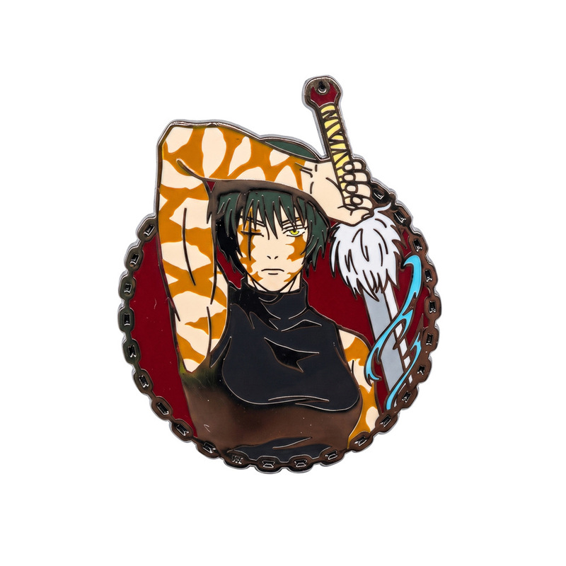 Jujutsu Kaisen Zenin Maki Imitation Enamel Metal Badge 2D Collectible Backpack Decoration Accessory Brooch Pin