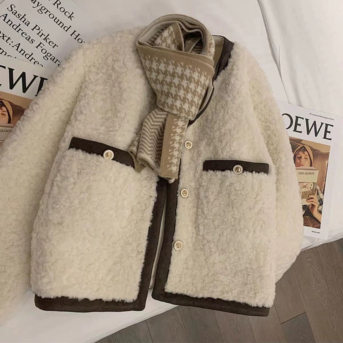 Демисезонная бархатная куртка, стиль CHANEL, увеличенная толщина, стиль высокого качества, яркий запоминающийся стиль
