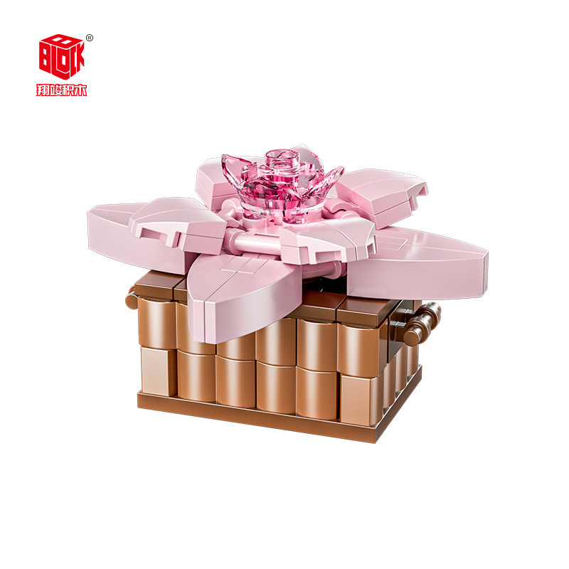 JAKI Jiaqi bloques de construcción suculenta olla montaje decoración interior simulación flor planta juguete lindo regalo la muchacha