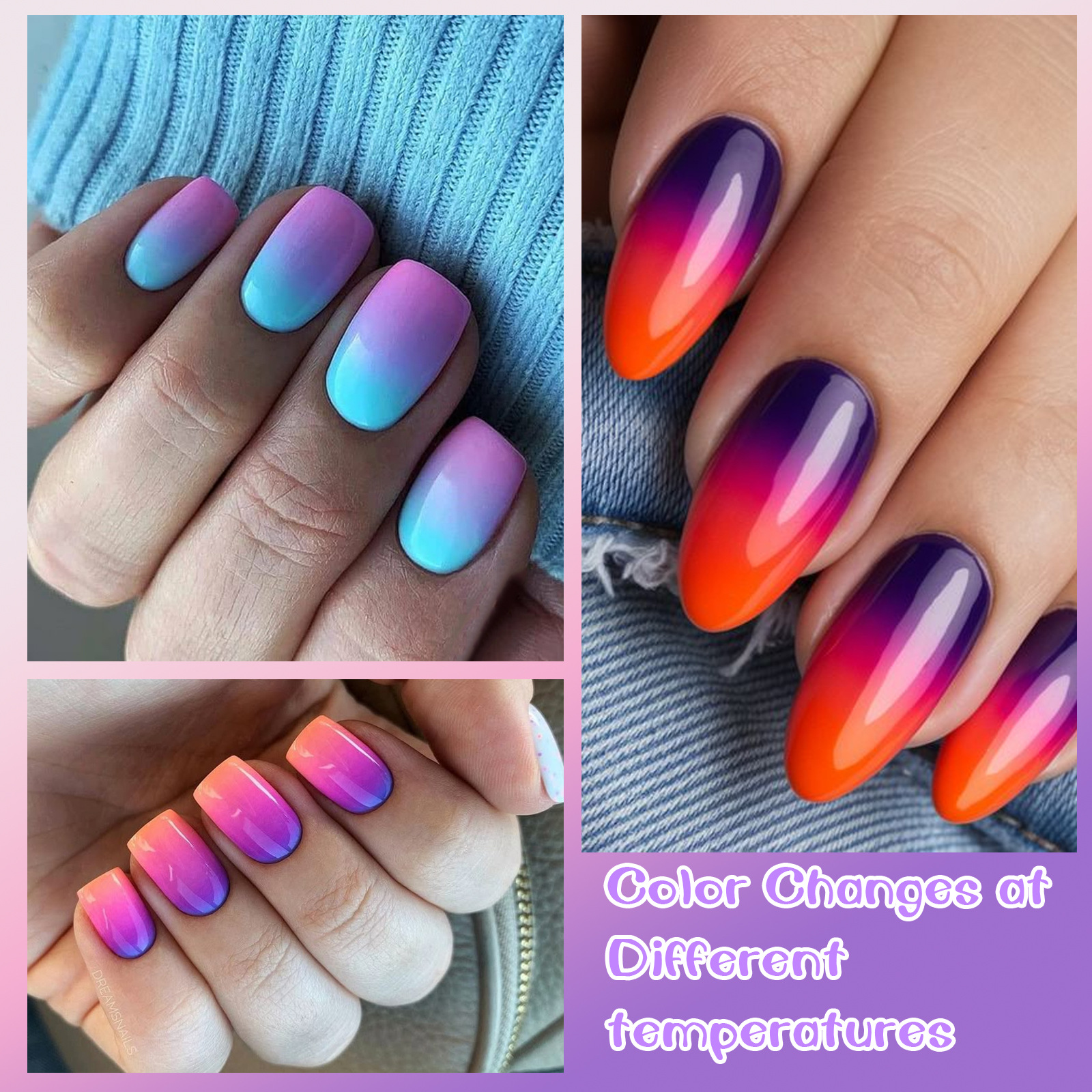 Esmalte de uñas de gel con efecto aurora que cambia con la temperatura, gel de diamante opal, gel de fototerapia de tres etapas que cambia con la temperatura, juego al por mayor.