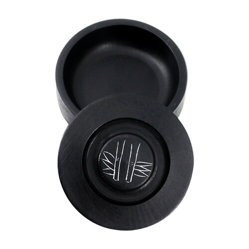Inkstone with Lid, Beginner Adult Student Calligraphy Inkstone Set Including Inkwell, Ink Pool, Ink Sea, Ink Plate, Ink Box, and Ink Stick