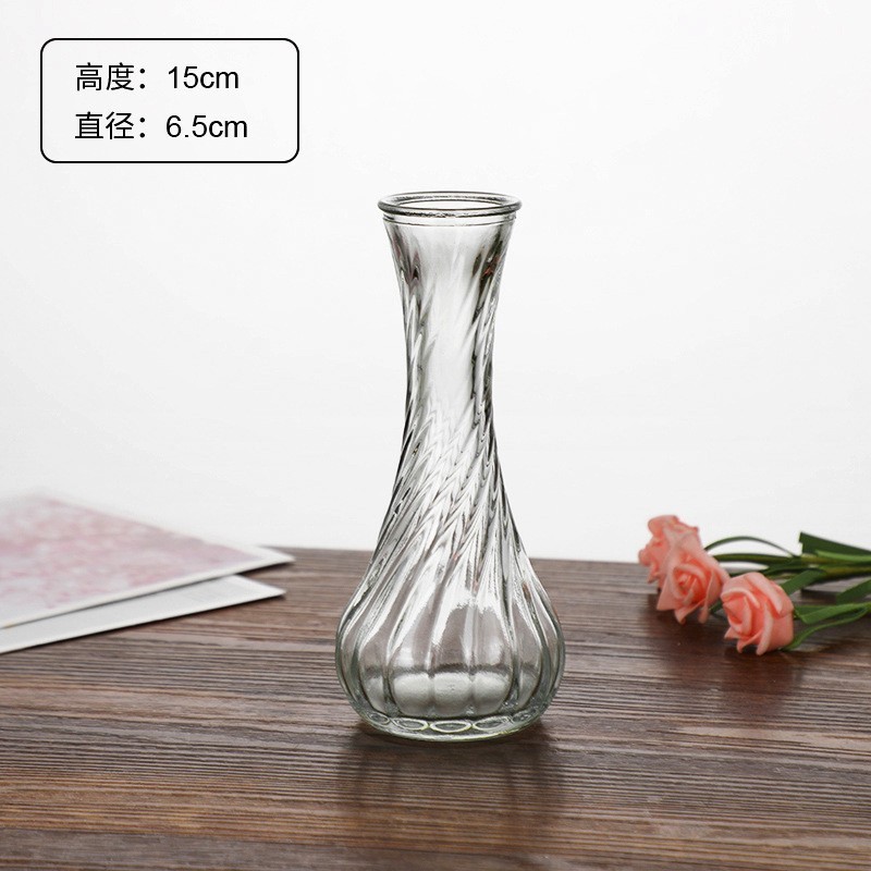 外国貿易卸売ライト高級ハイエンド小さな花瓶セットレトロレリーフフラワーアレンジメント装飾品透明ガラス花瓶|undefined