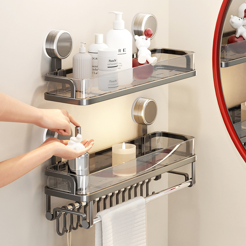 Estante con ventosa, inodoro, pared, inodoro sin perforación, baño, estante para toallas, mesa de lavado, estante de almacenamiento en pared