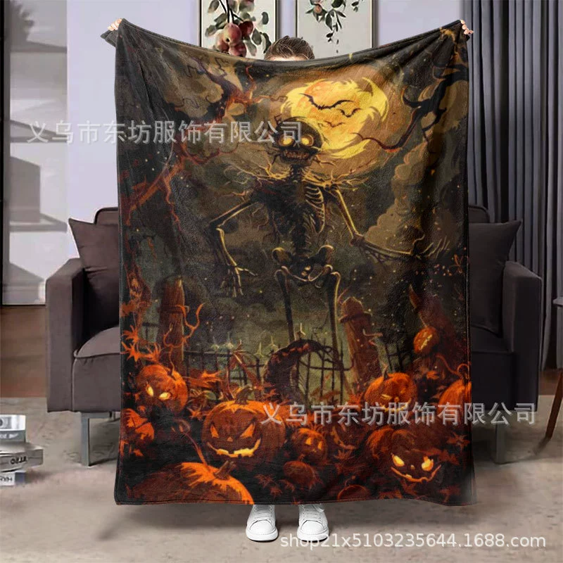 Хэллоуин череп с принтом фланелевое одеяло