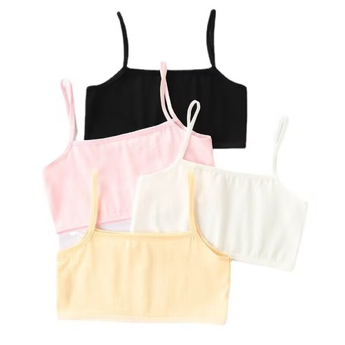 Summer Girl Underwear Development Stage One for Primary and Middle School Students, Girls' Cotton Backless Top, Girls' Strapless Underwear