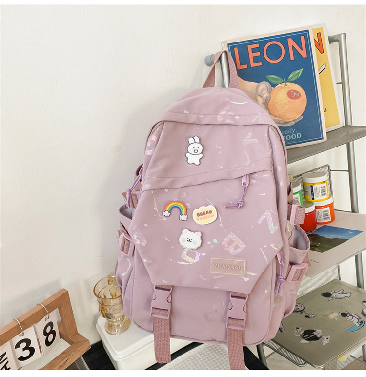 Schoolbag Primary School Girls Ins Casual All-matching High School Student Backpack Japanese College Junior High School Large Capacity Backpack display picture 12