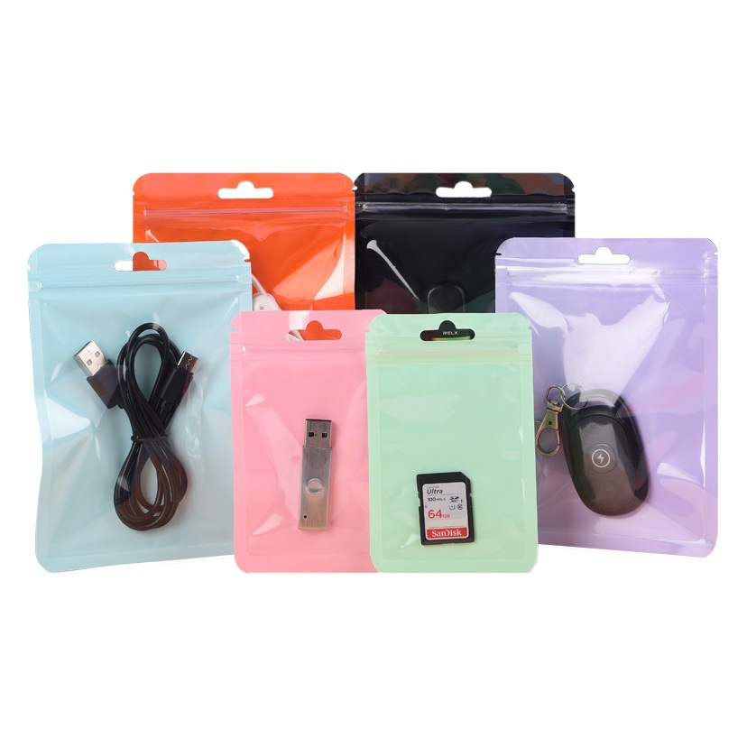 Macaron auto-bolsa de sellado gu Ka gu bolsa de sellado de almacenamiento de la placa engrosada de color Yin Yang bolsa de embalaje de regalo de joyería