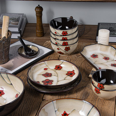 創意陶瓷手繪西餐盤釉下彩菜盤家用盤子高顏值早餐盤沙拉盤意面盤