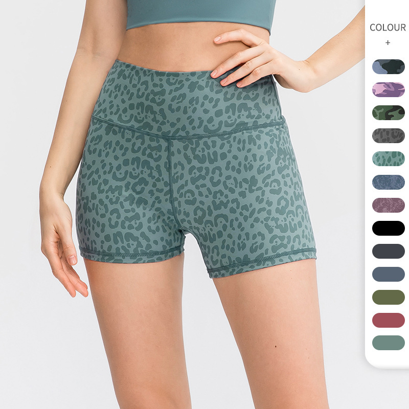 Women's Nude Printed Yoga Shorts Running Training High Elastic Tight Sports Quick-Drying Fitness Three-Point Pants 02412 Women's Nude Printed Yoga Shorts Running Training High Elastic Tight Sports Quick-Drying Fitness Three-Point Pants 02412