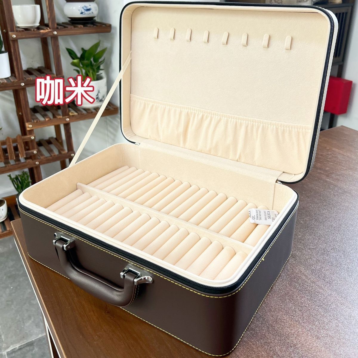 Brazalete caja de almacenamiento 15 dígitos brazalete caja de joyería jade jade caja de oro y plata caja de exhibición caja de joyería portátil caja doméstica