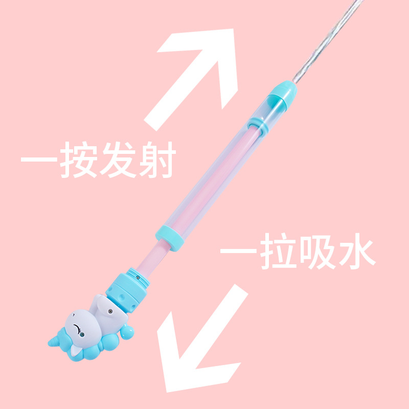 Pistola de agua para niños juguete dinosaurio unicornio pistola de agua tipo de extracción de agua de gran capacidad para niños playa al por mayor