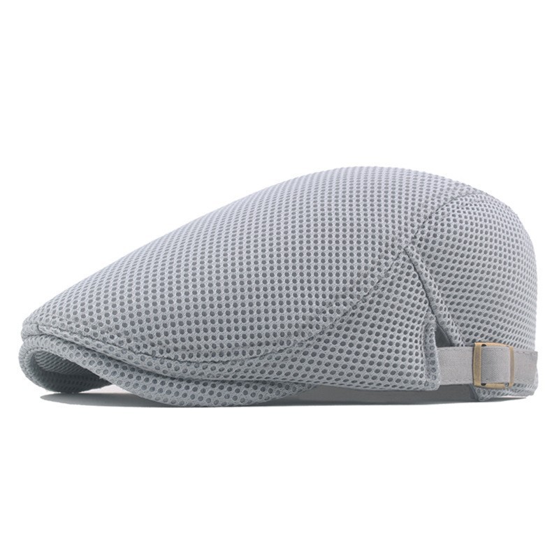 Unisex Hollow mesh cap Breathable beret for women tidal visor for men solid color forward_voghion.com