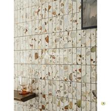 ✅天然石材彩色透光水磨石马赛克浴室咖啡店餐厅服装店米黄色背景