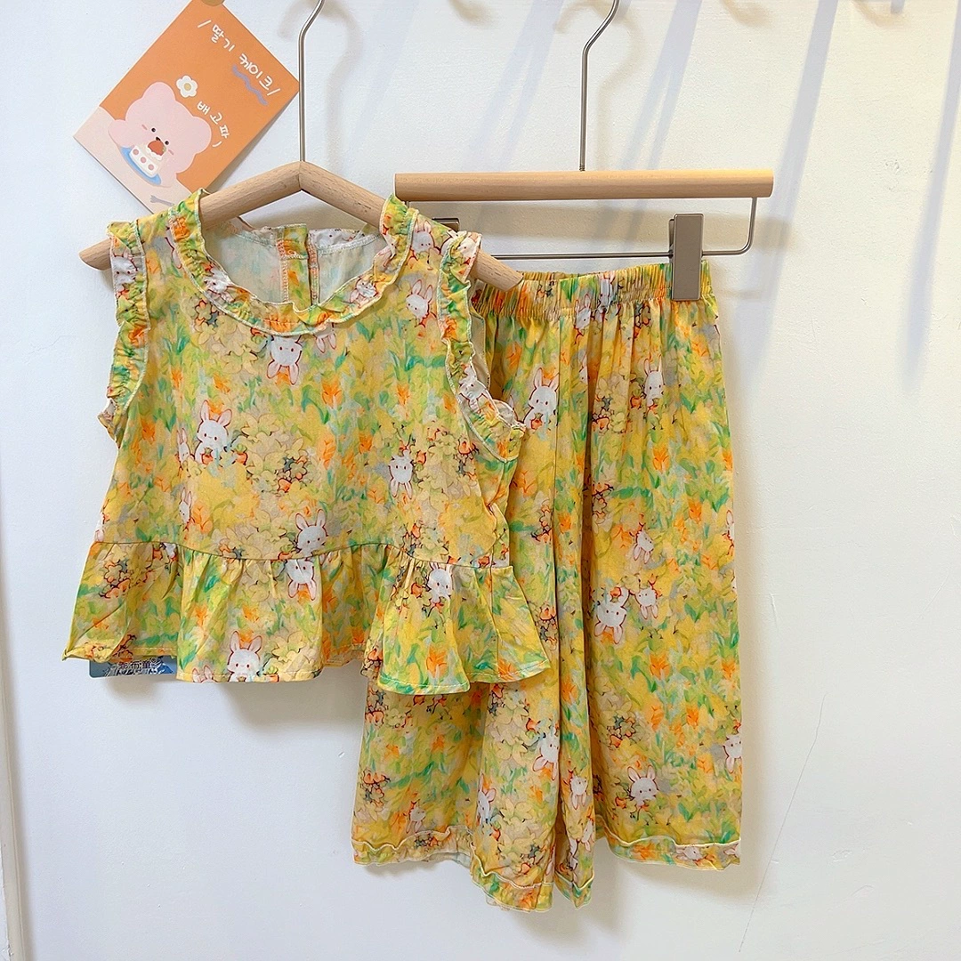 Summer thin set, floral print, 2025 years