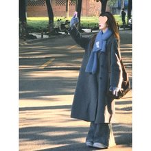 灰色大衣女外套春夏感韩系厚风衣女款2025新款早春小个子春季