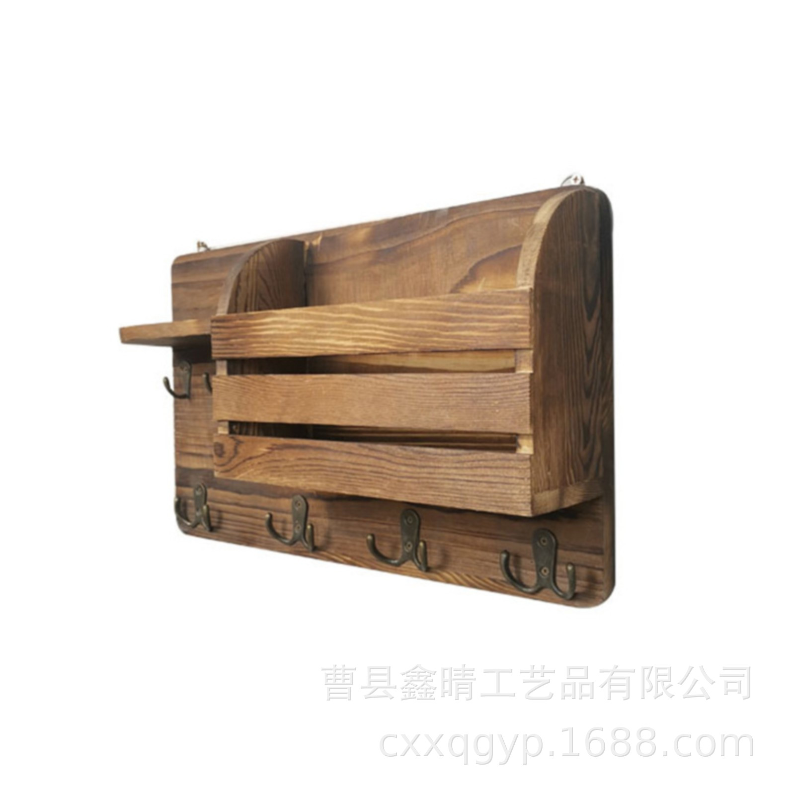 Rack de almacenamiento de madera vintage pasillo montado en la pared estante de la llave Puerta mochila perchero pared rack de almacenamiento