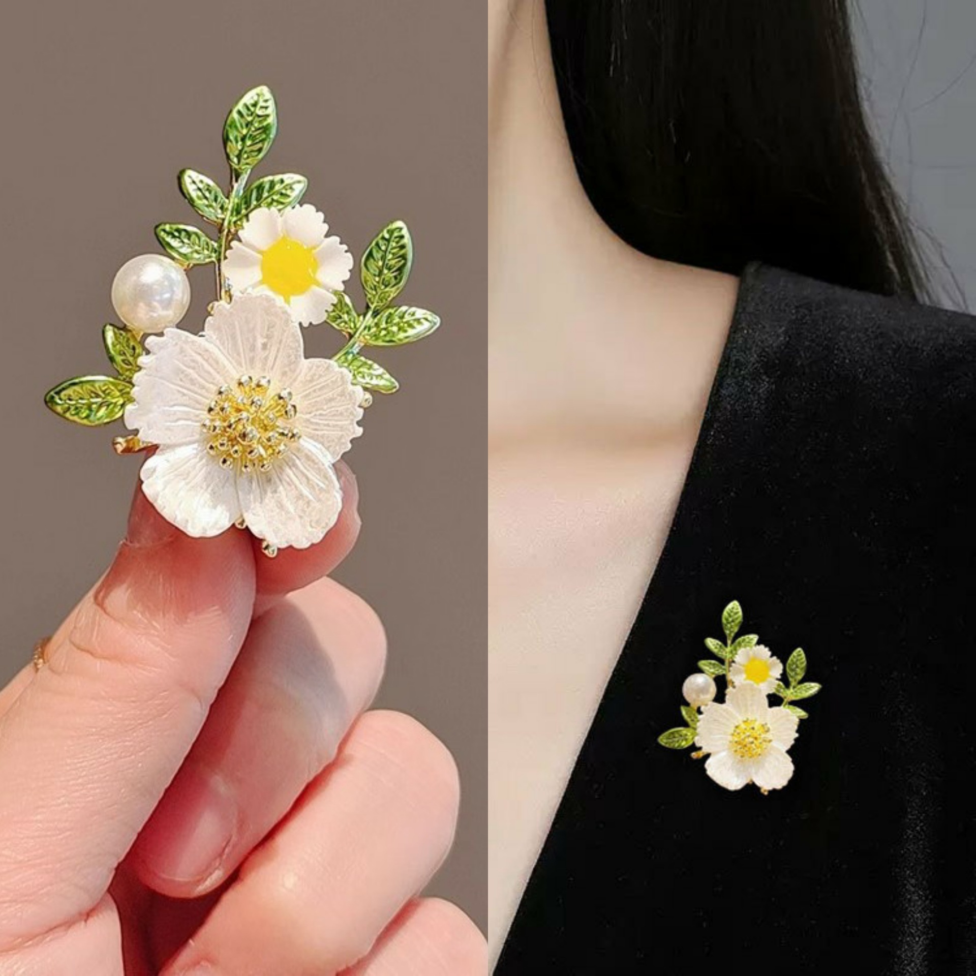 Literarischen temperament kreative kleine daisy brosche wie kleine frische süße blume brosche pin high-end-kleidung zubehör_voghion.com