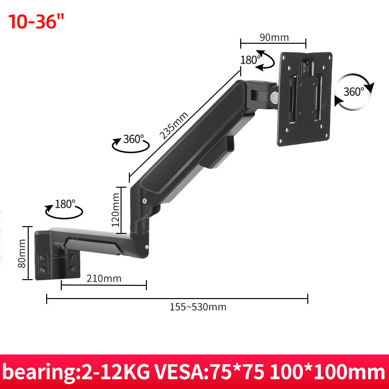 Pantalla 2 pantallas 3 pantallas Plataforma de mando Pantalla de riel guía Perfil de aluminio Presión de aire Pantalla horizontal y vertical Soporte de brazo de suspensión sin perforación
