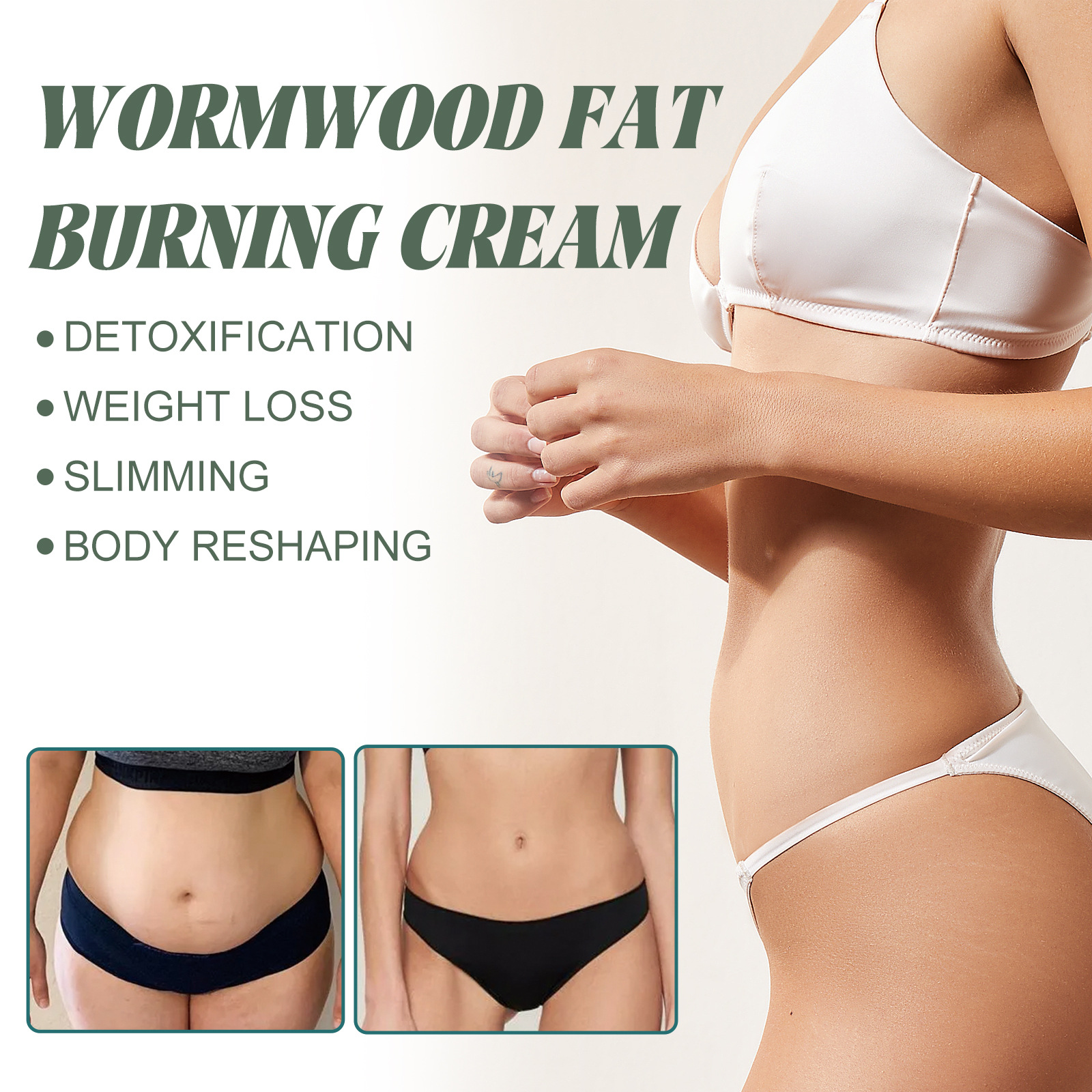 Wormwood Slimming Cream Massage Tummy Tuck lazy body Shape Moisturizing and firming body skin massage cream_voghion.com