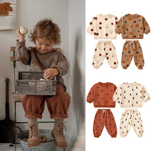 ins婴幼儿卫衣套装男女宝宝新款秋冬装幼童抓绒保暖外出套装