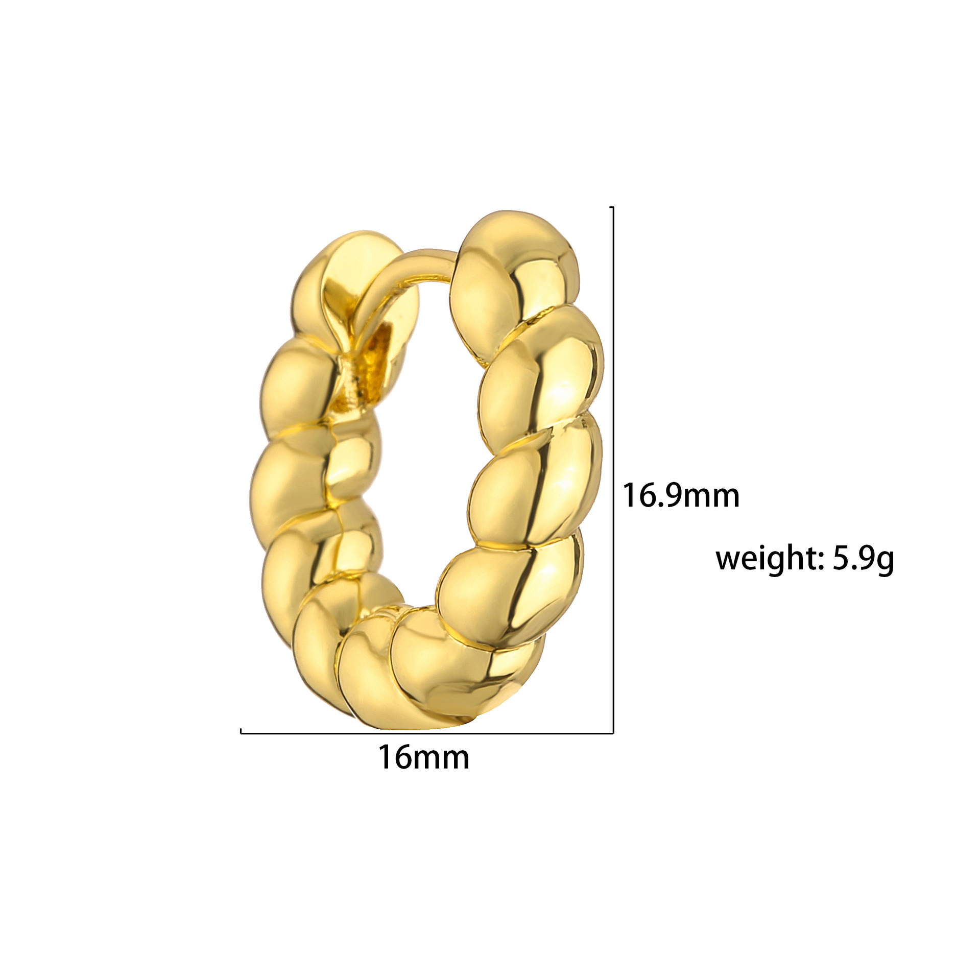 Daily Occasion 1 Pair Fashion Twist Plating Copper Gold Plated Earrings