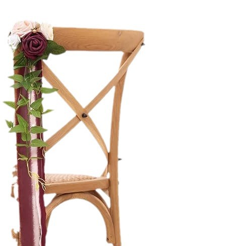 Flores Decorativas para Respaldo de Sillas para Bodas, Decoración de Pasillo de Boda, Flores Artificiales, Flores para Ventanas, Suministros para Bodas Transfronterizas, Flores al por Mayor, Rosas Artificiales