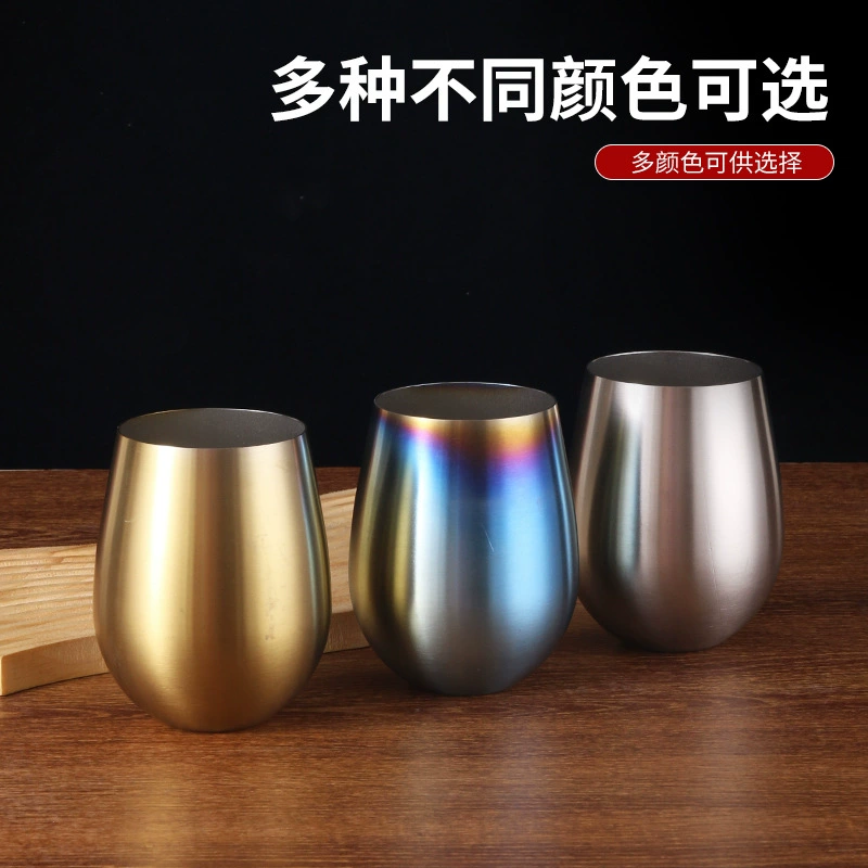 Оптовая продажа от производителя: креативный стакан для вина из нержавеющей стали 304, U-образный, с широким дном, цветной, золотой, для трансграничной торговли на Amazon.