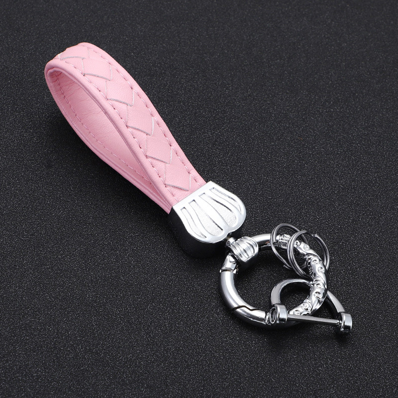 Productos transfronterizos Llavero de coche Corona Llavero de metal Material de aleación de zinc Cuerda de cuero duradera de alta gama Llavero