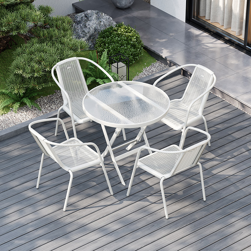 Mesas y sillas plegables de ocio al aire libre, balcones al aire libre, puestos al aire libre, jardín, patio, cafetería, tienda de té con leche, combinación de mesas y sillas