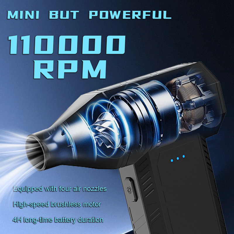 小型迷你跨境新品暴力手持涡轮风扇无刷电机工业吹尘吹水户外风扇
