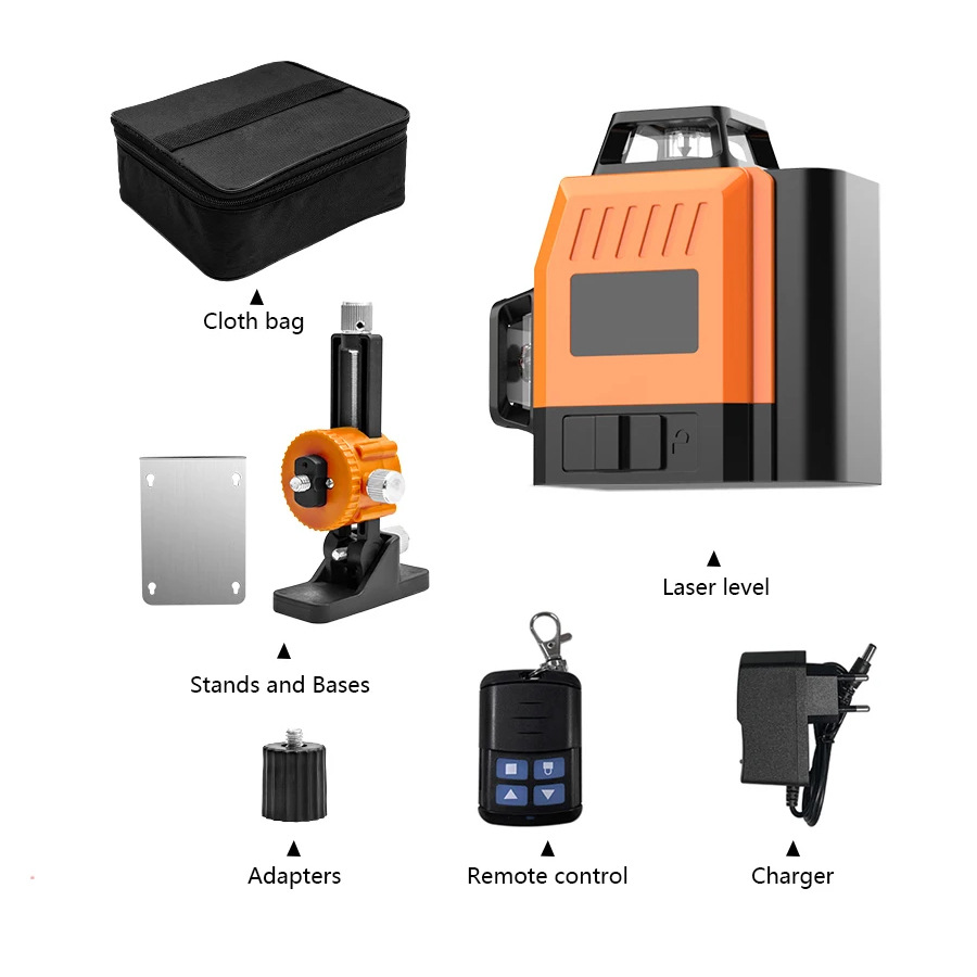 16 líneas mini nivel láser luz verde automática línea de tierra instrumento de nivel de luz fuerte visible interior y exterior