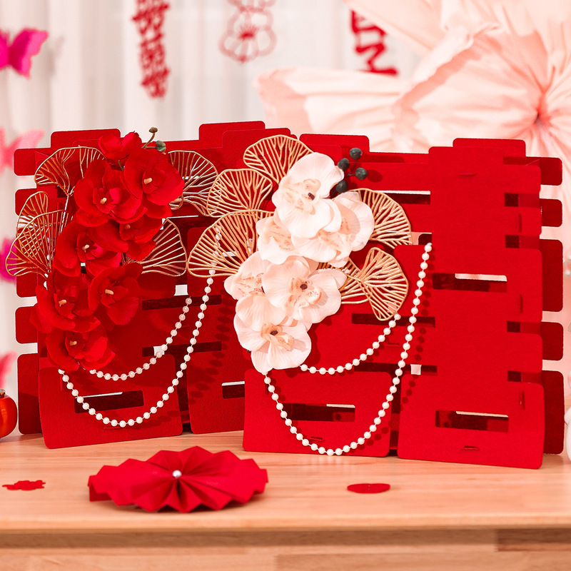 結婚式の特別な立体的なハッピーワードオーナメント、結婚式の部屋の装飾、リビングルームの囍ワードテーブル、婚約写真の小道具|undefined
