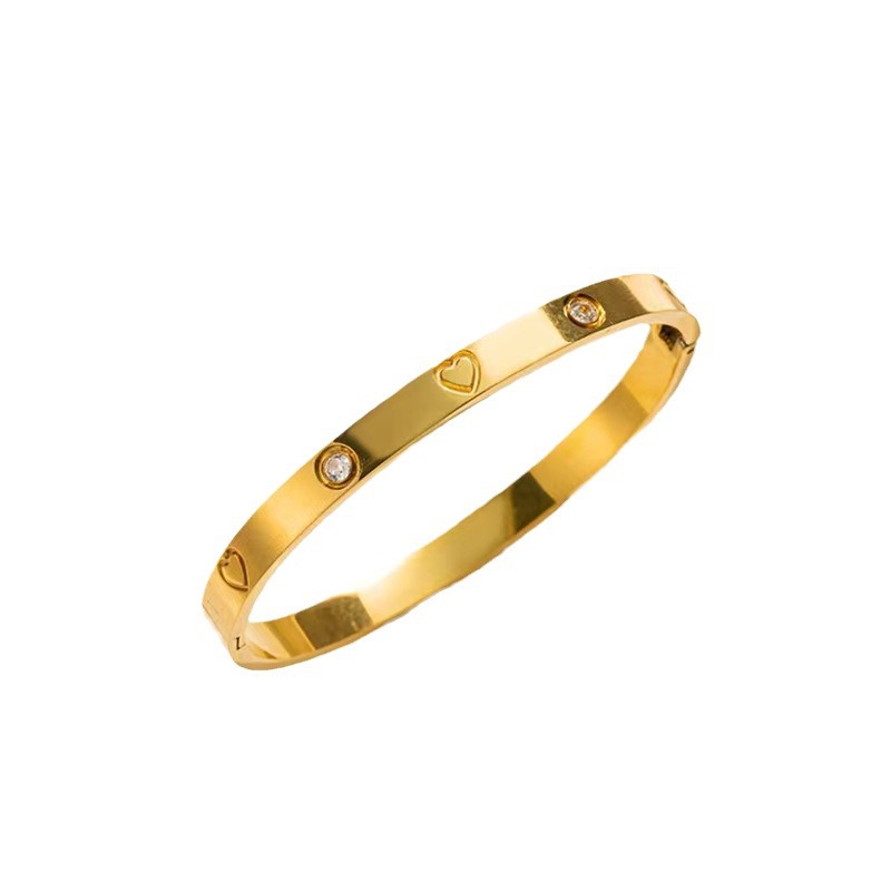 Pulsera mujer titanio acero Europa y América no se desvanece, pulsera de amor, simple, clásico, moda, todo fósforo, no se desvanece, sentido avanzado ins