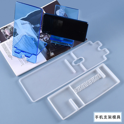 Poppy diy crystal glue mold simple and creative mobile phone holder silicone mold mirror Amazon strongly recommends