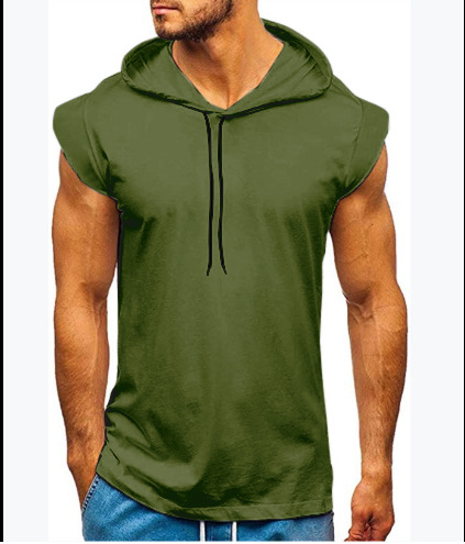 2021 nuevo AliExpress Amazon eBay hombres sin mangas Fitness deportes cordón con capucha chaleco Top hombres