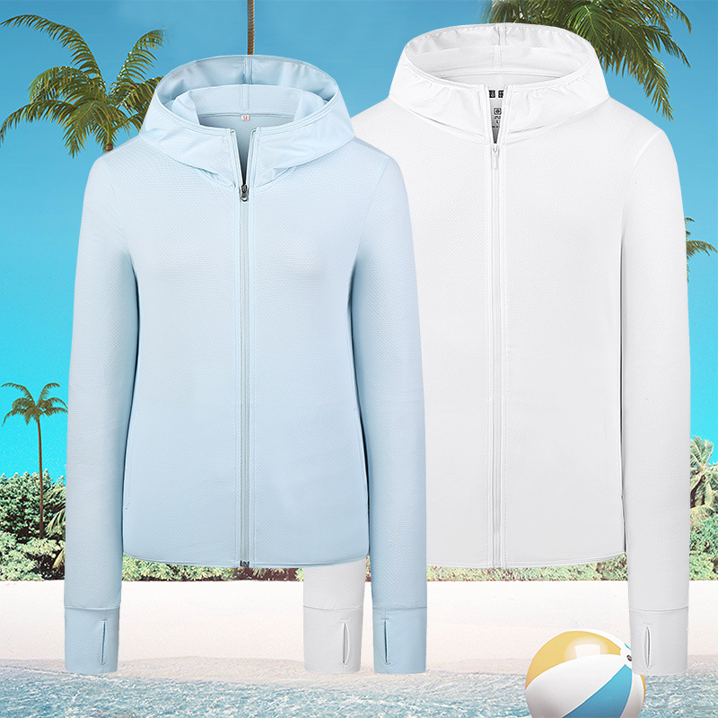 Ropa de piel al aire libre hombres y mujeres protección UV pareja en línea en vivo nuevo logotipo imprimible ropa de protección solar al por mayor