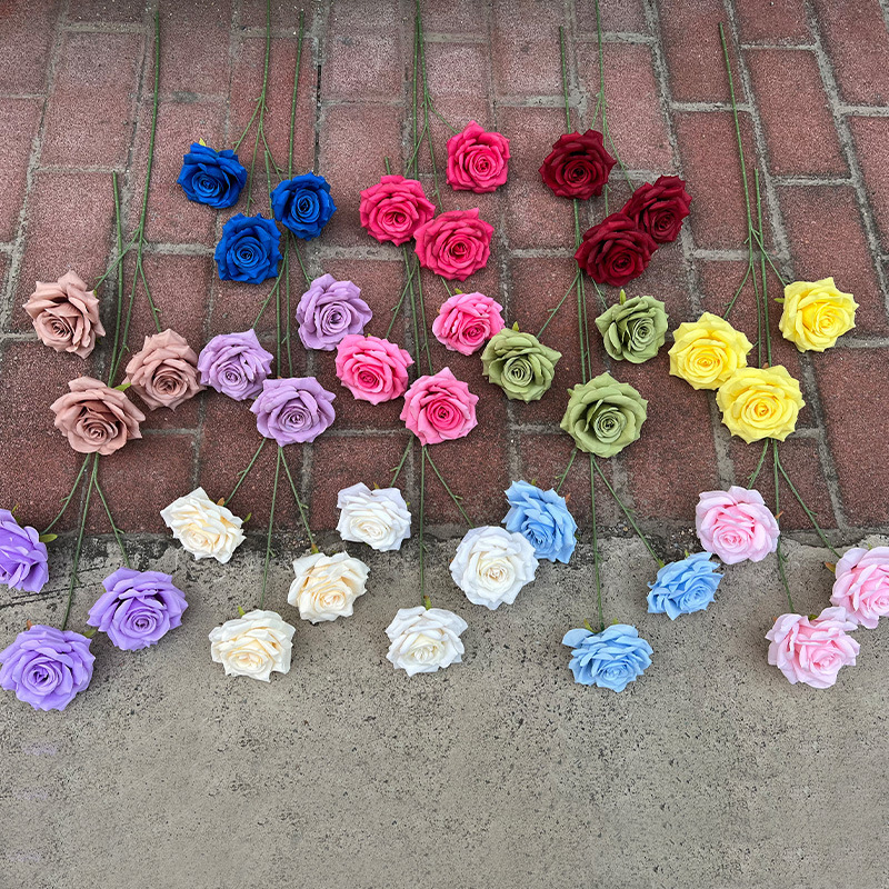 3-head diamond rose artificial artificial flower decoration wedding wedding hall Road lead flower arrangement shopping mall Waterfall rose landscape