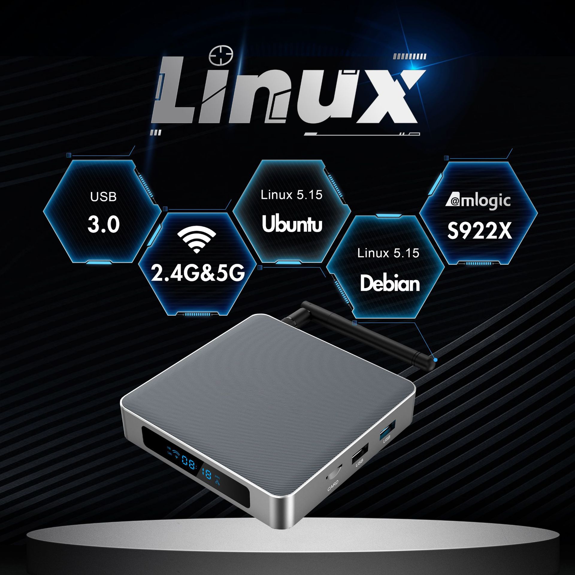 linux box s922x set top box TV box network player ubuntu foreign trade box debian box