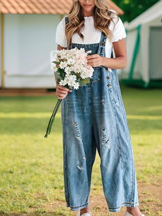 W 66321 New Denim Overalls Women Casual Wide Leg �¿�ţ�б�