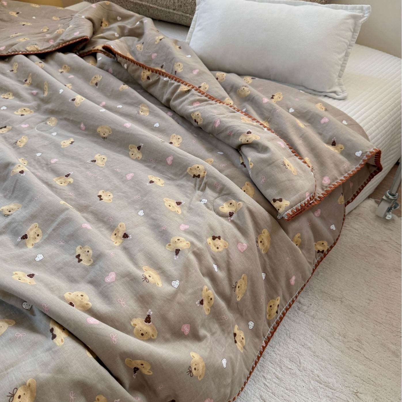 Edredón infantil de verano, algodón tipo A de doble capa, fresco, para jardín de infantes, lavable a máquina