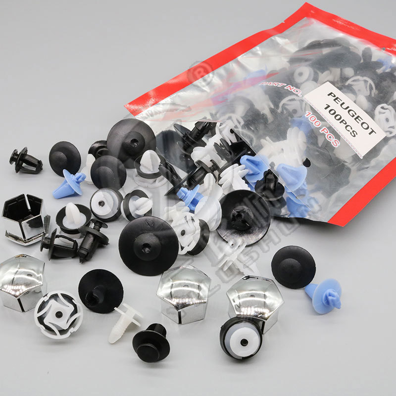Adecuado para Peugeot panel de la puerta del coche guardia ceja rueda clip neumático rueda tornillo tapa parachoques empuje hebilla