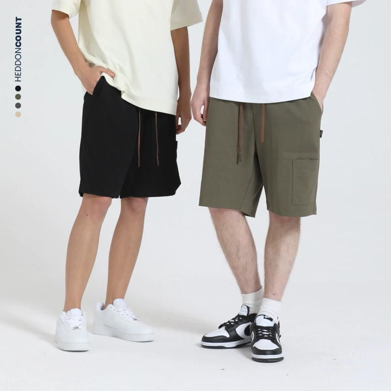 Men's Men Japen Высокое качество двухсторонние хлопковые шорты карго 2025 Летние свободные укороченные брюки Мужские повседневные брюки