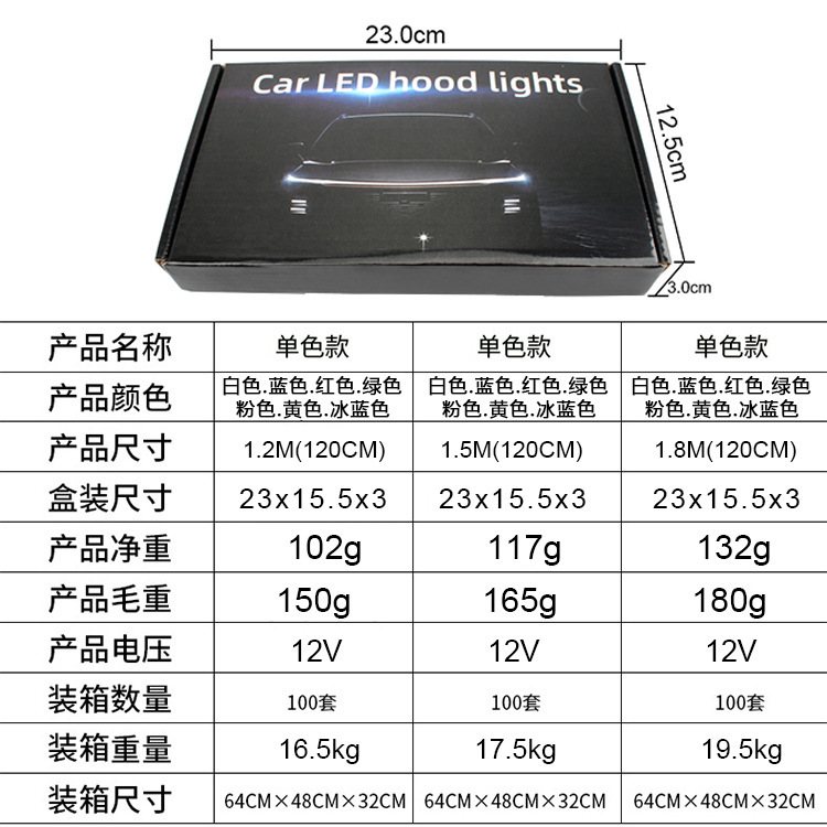 Car start scanning through-type daytime running light cover light Hood decorative light Middle Net LED modified light