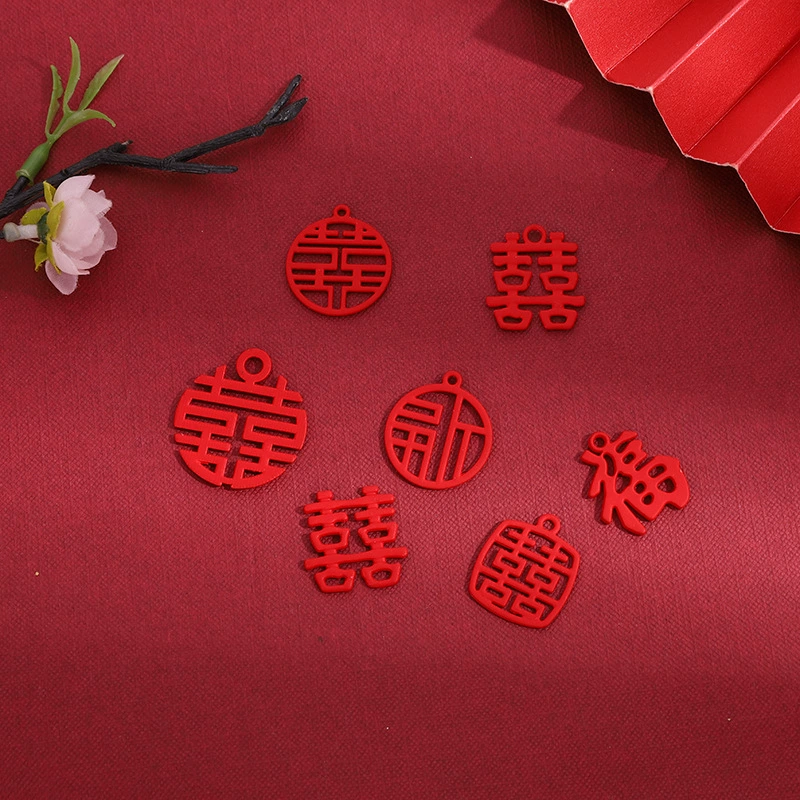 Новый творческий ретро сплав красный свадебный кулон коробка конфет Свадебные принадлежности Свадебное приглашение свадебное слово оптом