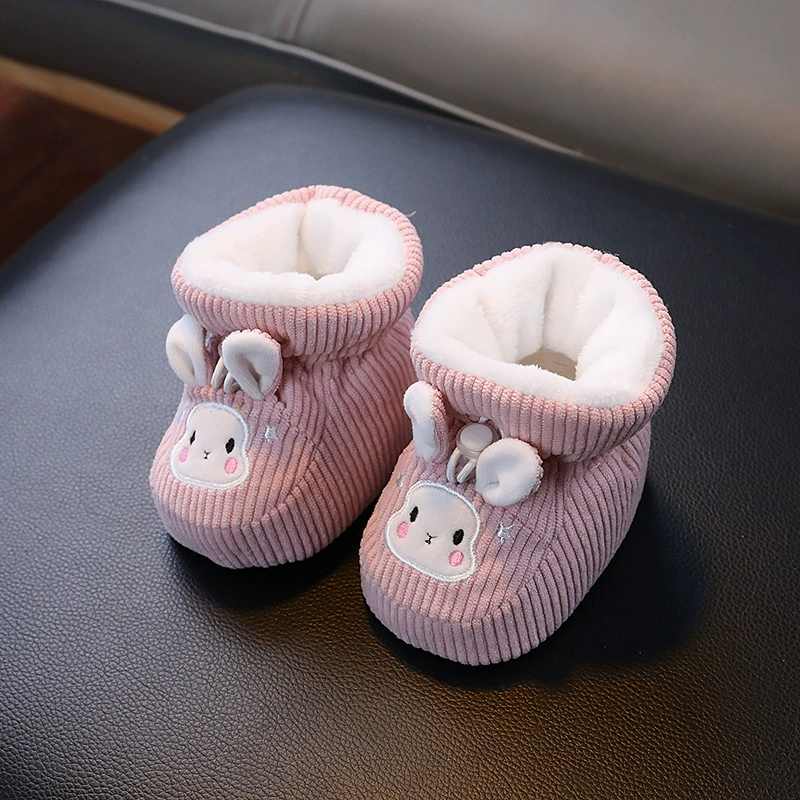 Новорожденные хлопчатобумажные туфли теплые осенью и зимой толстые плюшевые меховые чехлы для ног